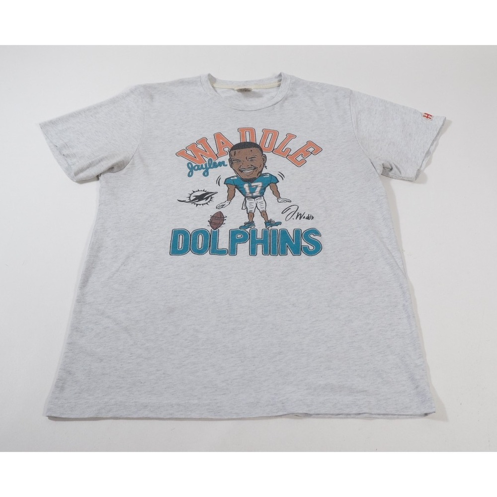 Homage T Shirt Mens M Grey‎ Jaylen Waddle Miami Dolphins Graphic NFL Tri-Blend